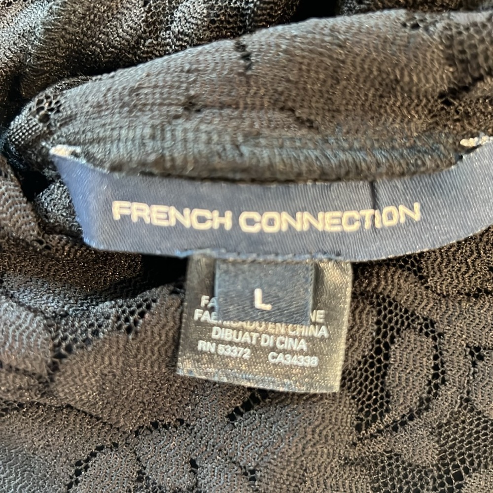 French Connection Women’s Lace, Black, Long Sleeve Blouse. Size L NWOT - Picture 6 of 7